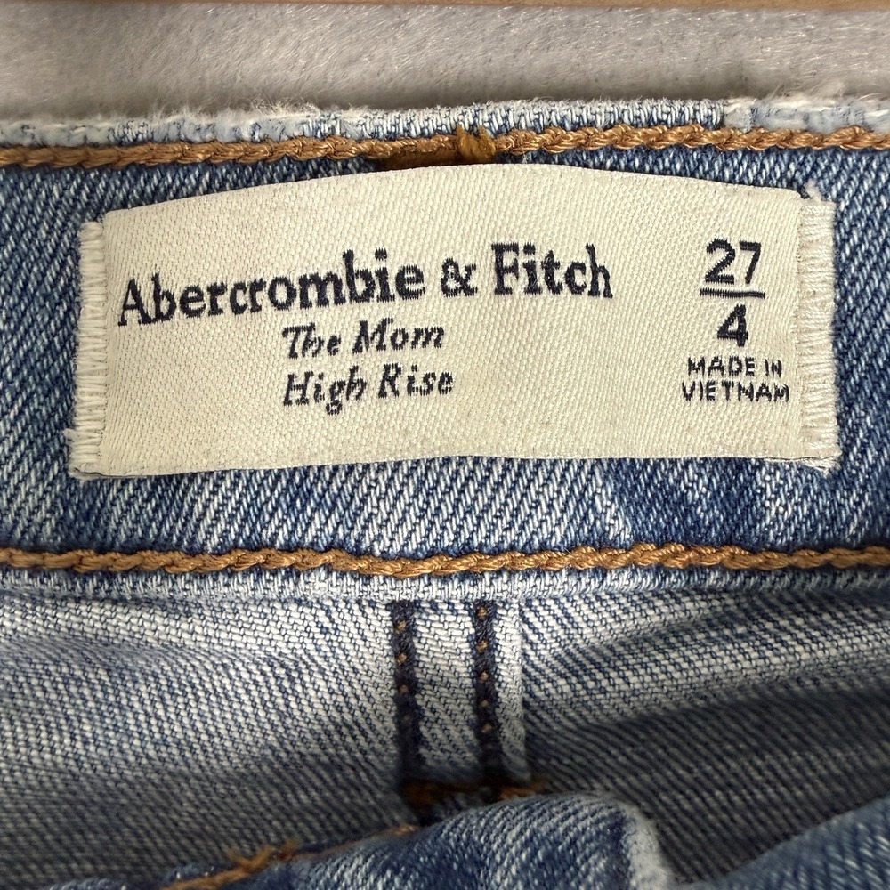 Abercrombie & Fitch The Mom High Rise Jeans Straight Leg Light Wash - Picture 4 of 16